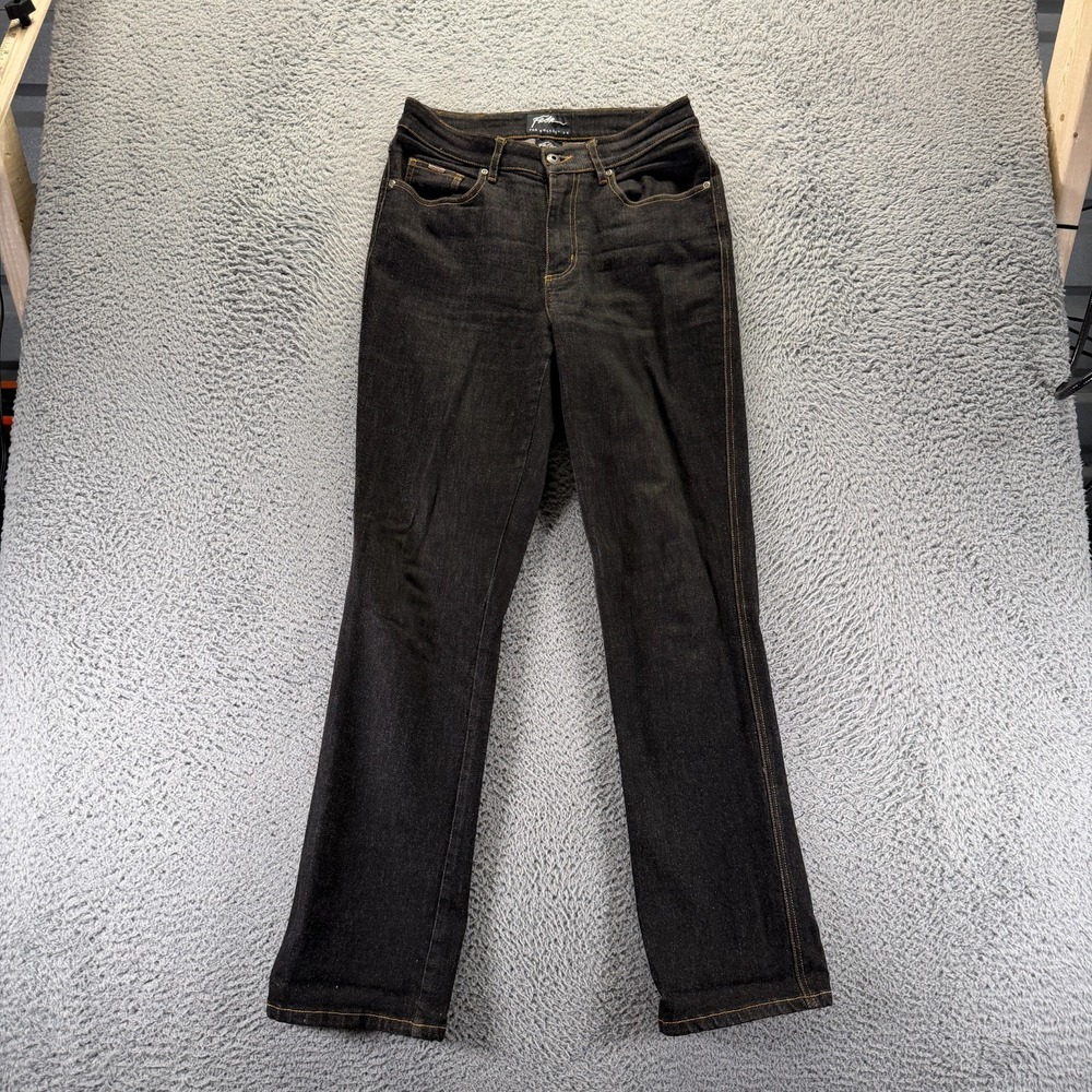 Vintage Fubu Jeans Women's 8 Black Cotton Denim Straight Travel Workwear Stretch